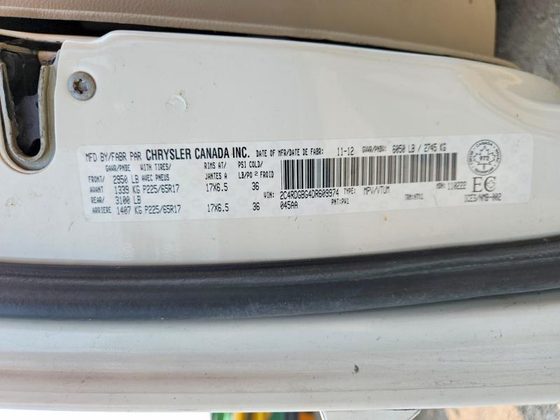 Продаж на аукціоні авто 2013 Dodge Grand Caravan, vin: 2C4RDGBG4DR609974, номер лоту: 61245646