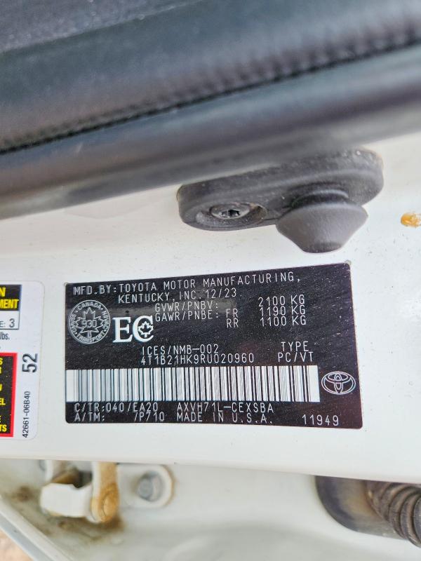 Aukcja sprzedaży 2024 Toyota Camry, vin: 4T1B21HK9RU020960, numer aukcji: 58280866