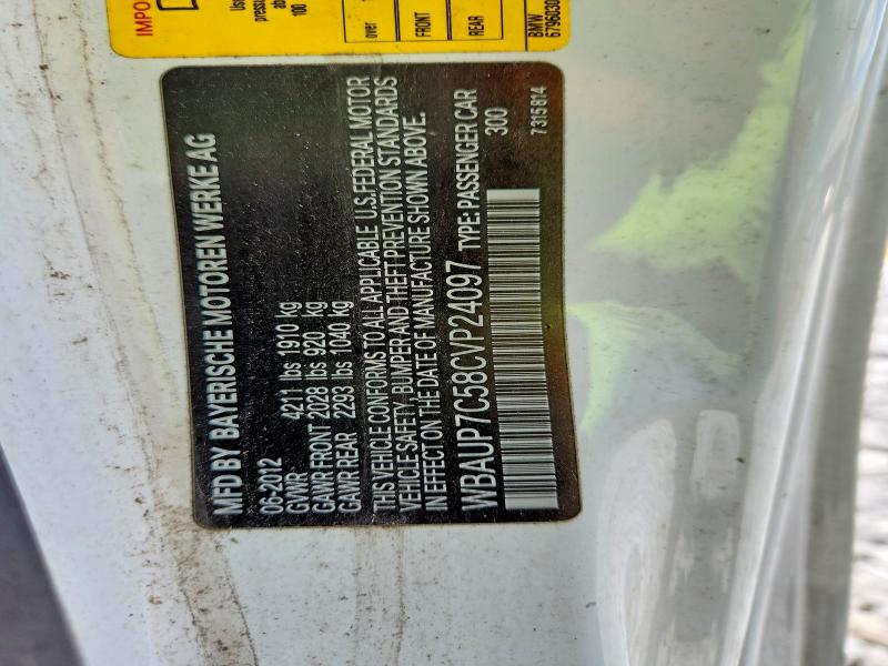 Aukcja sprzedaży 2012 Bmw 128, vin: WBAUP7C58CVP24097, numer aukcji: 60389736
