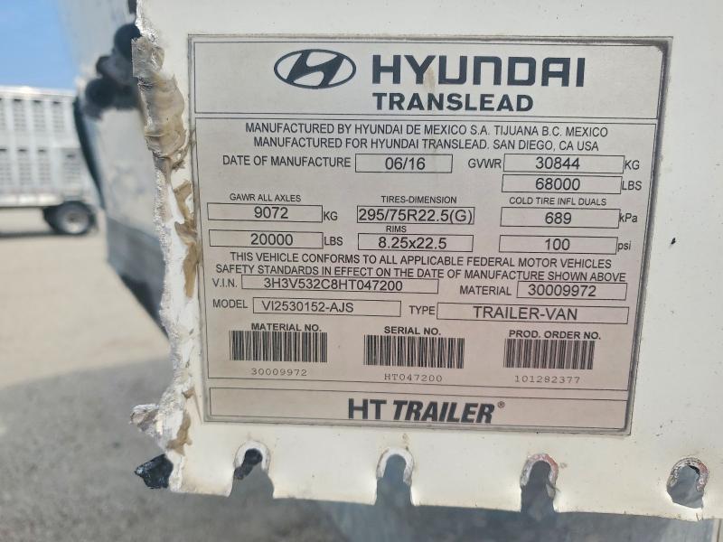Продажа на аукционе авто 2017 Hyundai Translead Inc Trailers, vin: 3H3V532C8HT047200, номер лота: 62124486
