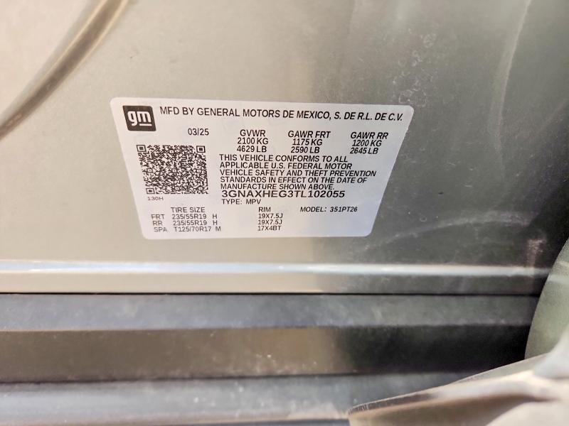60556966 :رقم المزاد ، 3GNAXHEG3TL102055 vin ، 2026 Chevrolet Equinox مزاد بيع