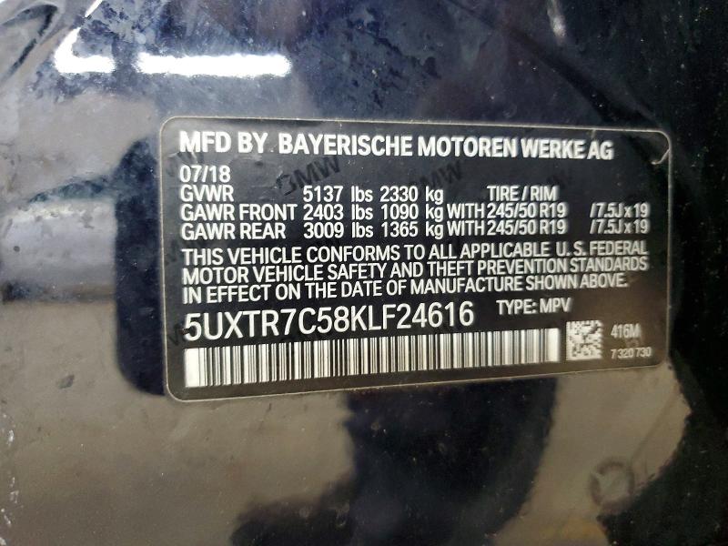Продажа на аукционе авто 2019 Bmw X3, vin: 5UXTR7C58KLF24616, номер лота: 55372456