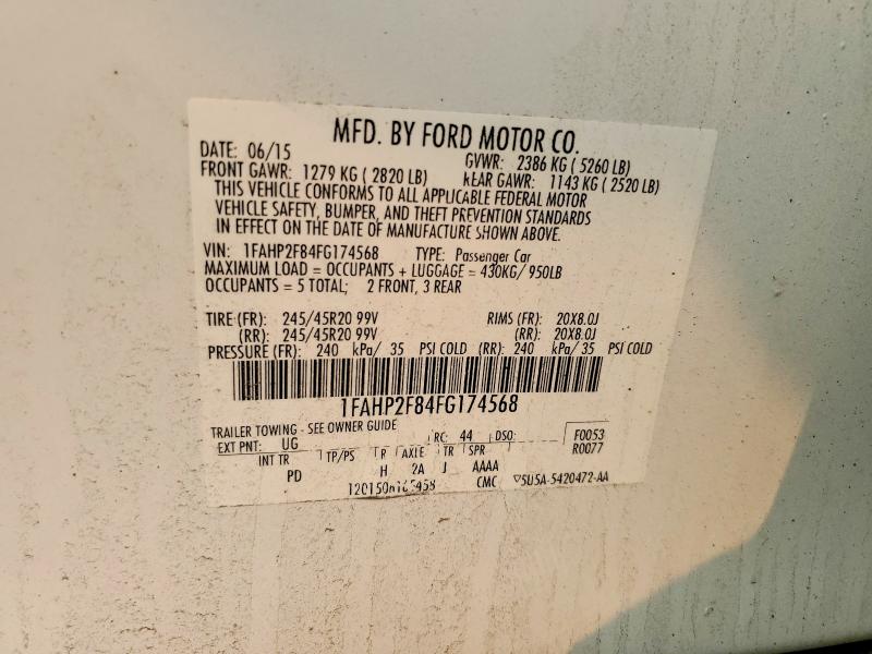 Продажа на аукционе авто 2015 Ford Taurus, vin: 1FAHP2F84FG174568, номер лота: 61310216