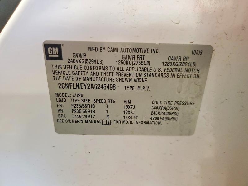 Aukcja sprzedaży 2010 Chevrolet Equinox, vin: 2CNFLNEY2A6246498, numer aukcji: 59394476