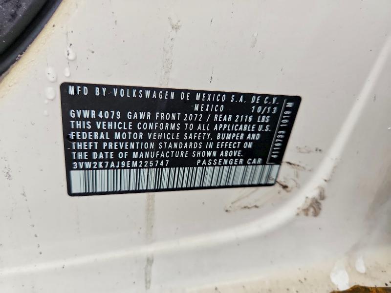 Aukcja sprzedaży 2014 Volkswagen Jetta, vin: 3VW2K7AJ9EM225747, numer aukcji: 59313166