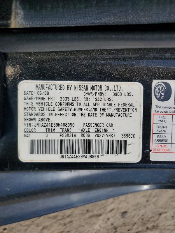 Продаж на аукціоні авто 2009 Nissan 370z, vin: JN1AZ44E39M408959, номер лоту: 60294016