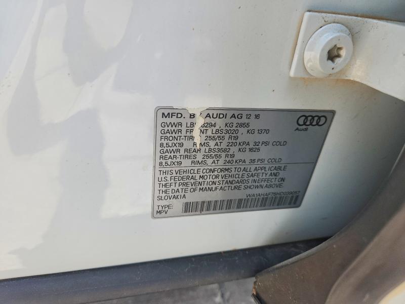 Продаж на аукціоні авто 2017 Audi Q7, vin: WA1AHAF75HD039057, номер лоту: 60704456