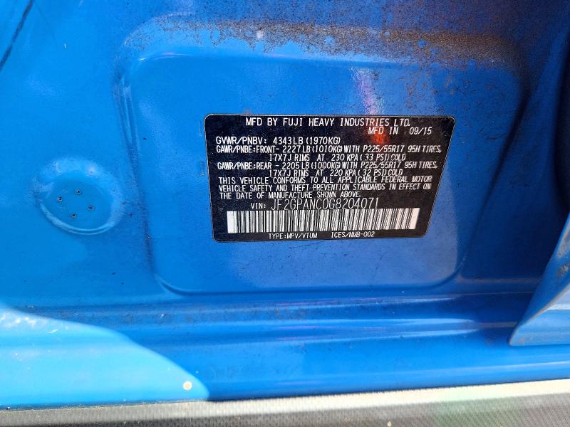 2016 Subaru Crosstrek მანქანა იყიდება აუქციონზე, vin: JF2GPANC0G8204071, აუქციონის ნომერი: 59642056