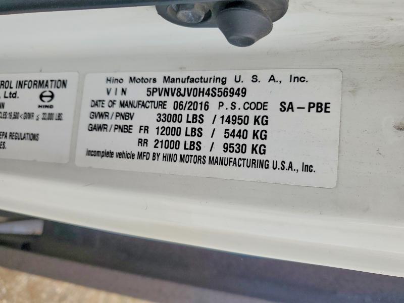 Продажа на аукционе авто 2017 Hino 338, vin: 5PVNV8JV0H4S56949, номер лота: 56217966