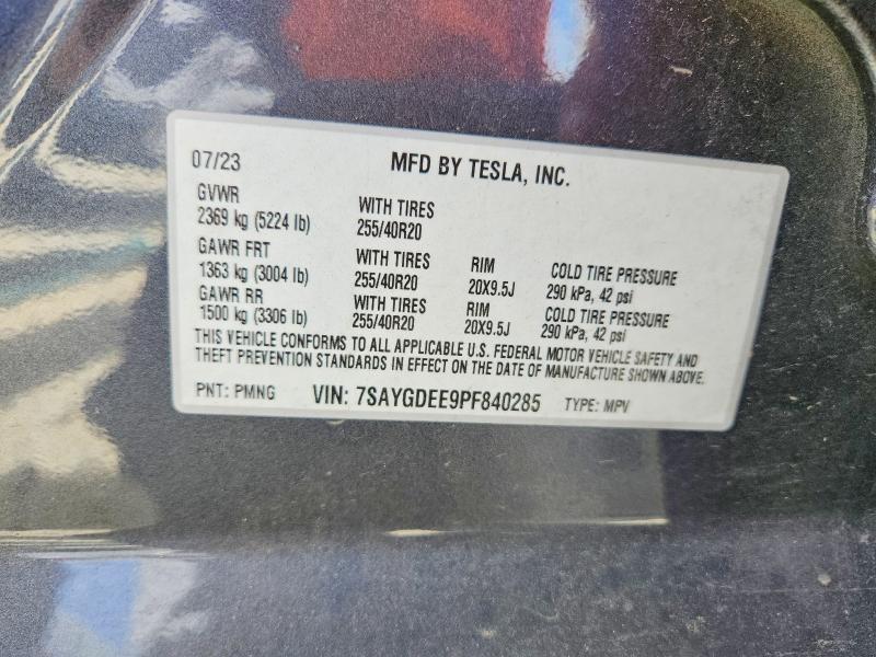 Продажа на аукционе авто 2023 Tesla Model Y, vin: 7SAYGDEE9PF840285, номер лота: 61000286