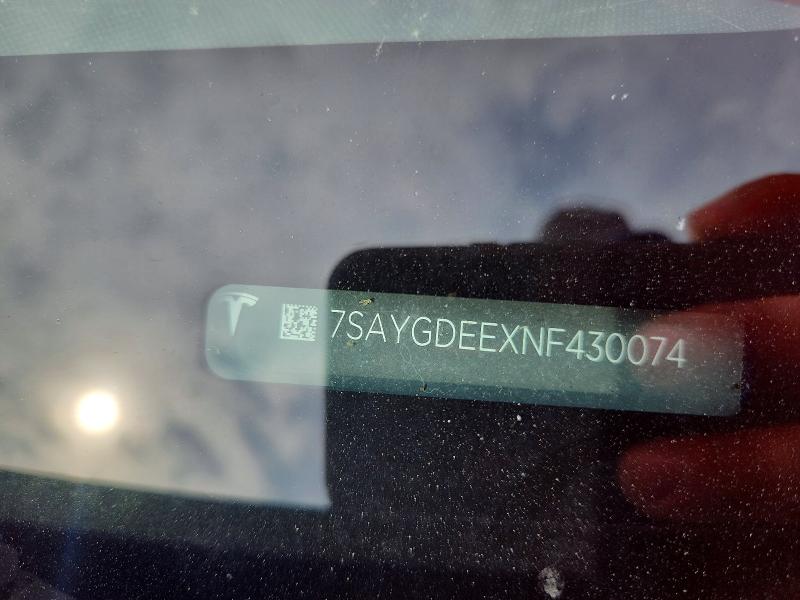 Продажа на аукционе авто 2022 Tesla Model Y, vin: 7SAYGDEEXNF430074, номер лота: 60816506