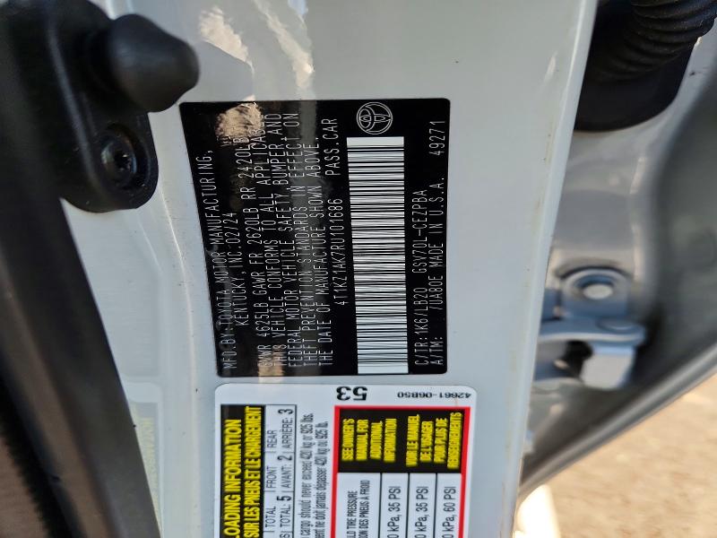Aukcja sprzedaży 2024 Toyota Camry, vin: 4T1KZ1AK7RU101686, numer aukcji: 62133926
