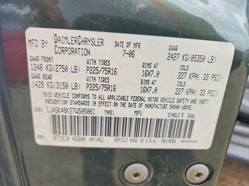Auction sale of the 2007 Jeep Liberty, vin: 1J4GK48K27W505061, lot number: 62440376