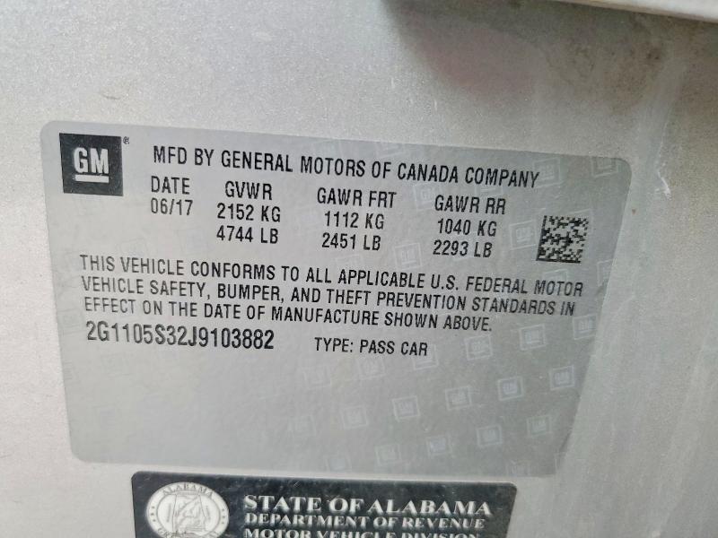 Продаж на аукціоні авто 2018 Chevrolet Impala, vin: 2G1105S32J9103882, номер лоту: 61361356