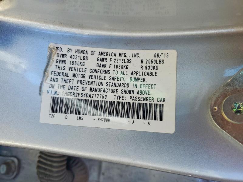 2013 Honda Accord მანქანა იყიდება აუქციონზე, vin: 1HGCR2F54DA217750, აუქციონის ნომერი: 60133016