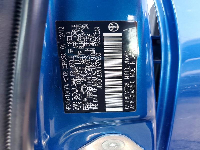 Aukcja sprzedaży 2012 Toyota Prius C, vin: JTDKDTB33C1527650, numer aukcji: 60861006