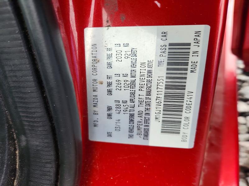 85971375 :رقم المزاد ، JM1GJ1V67F1177551 vin ، 2015 Mazda 6 مزاد بيع