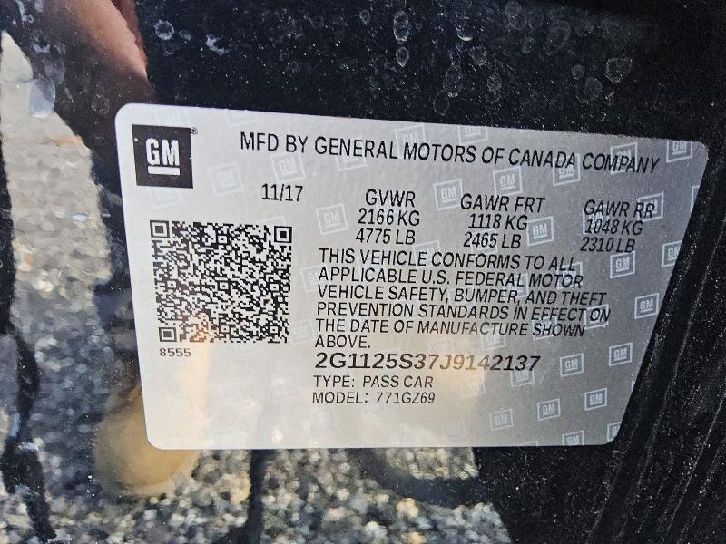 Продажа на аукционе авто 2018 Chevrolet Impala, vin: 2G1125S37J9142137, номер лота: 59923666