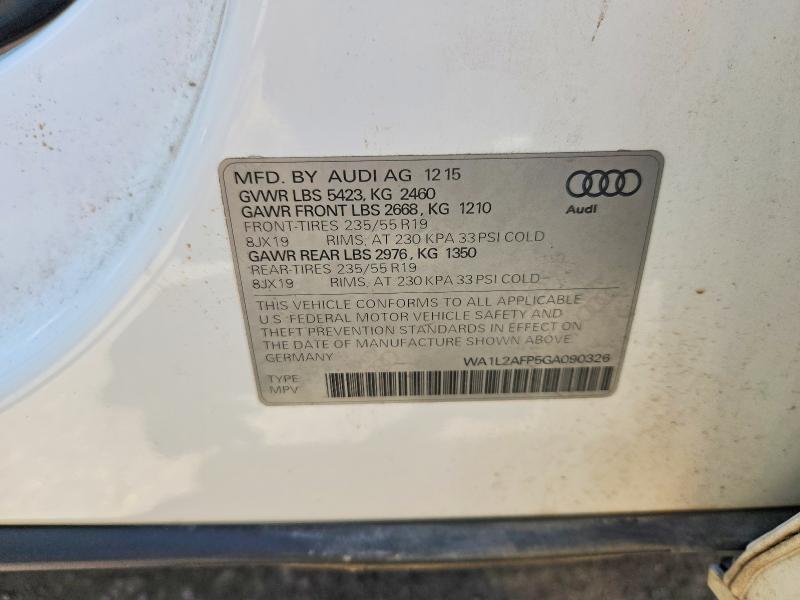 Продажа на аукционе авто 2016 Audi Q5, vin: WA1L2AFP5GA090326, номер лота: 60421016