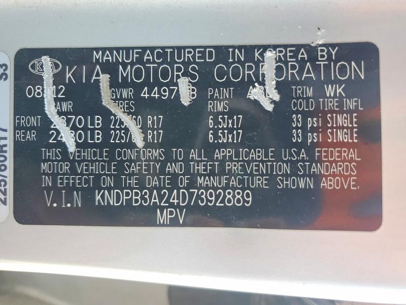 Продажа на аукционе авто 2013 Kia Sportage, vin: KNDPB3A24D7392889, номер лота: 59717296