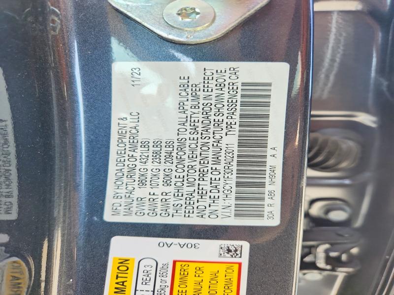 Продаж на аукціоні авто 2024 Honda Accord, vin: 1HGCY1F30RA023011, номер лоту: 60823256