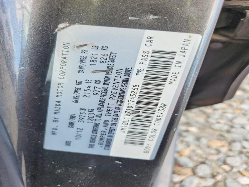 2013 Mazda 3 მანქანა იყიდება აუქციონზე, vin: JM1BL1V71D1745268, აუქციონის ნომერი: 62722736