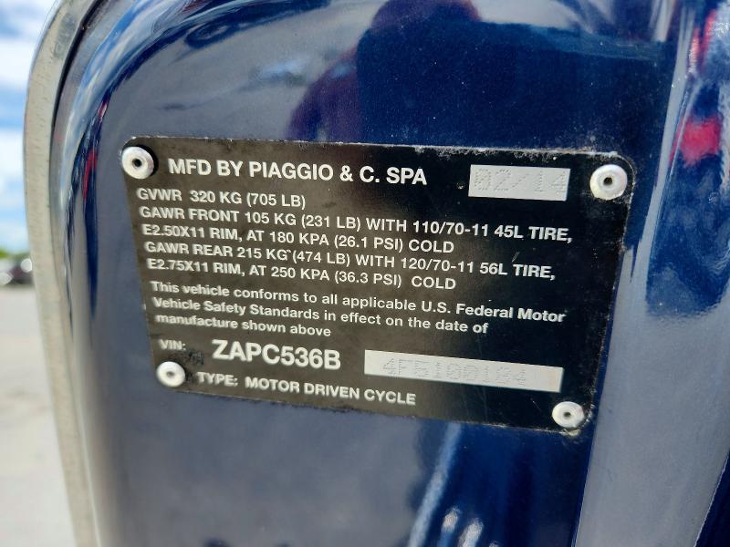 Продажа на аукционе авто 2015 Vespa Primavera, vin: ZAPC536B4F5100184, номер лота: 60227456
