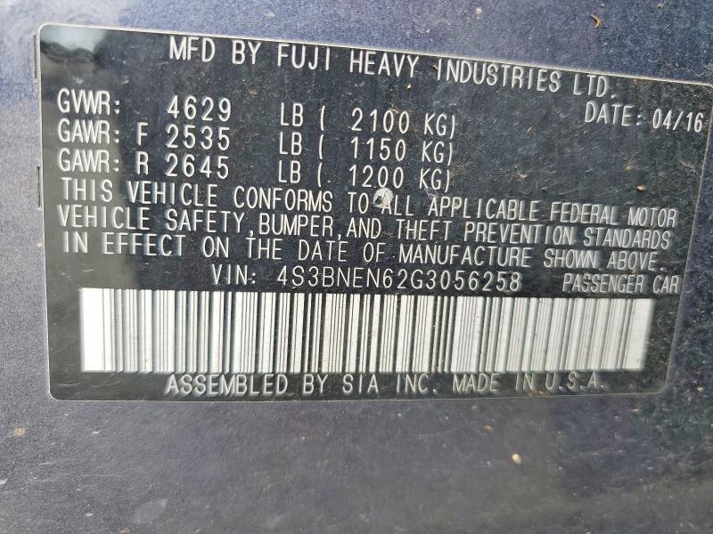 2016 Subaru Legacy მანქანა იყიდება აუქციონზე, vin: 4S3BNEN62G3056258, აუქციონის ნომერი: 59372826