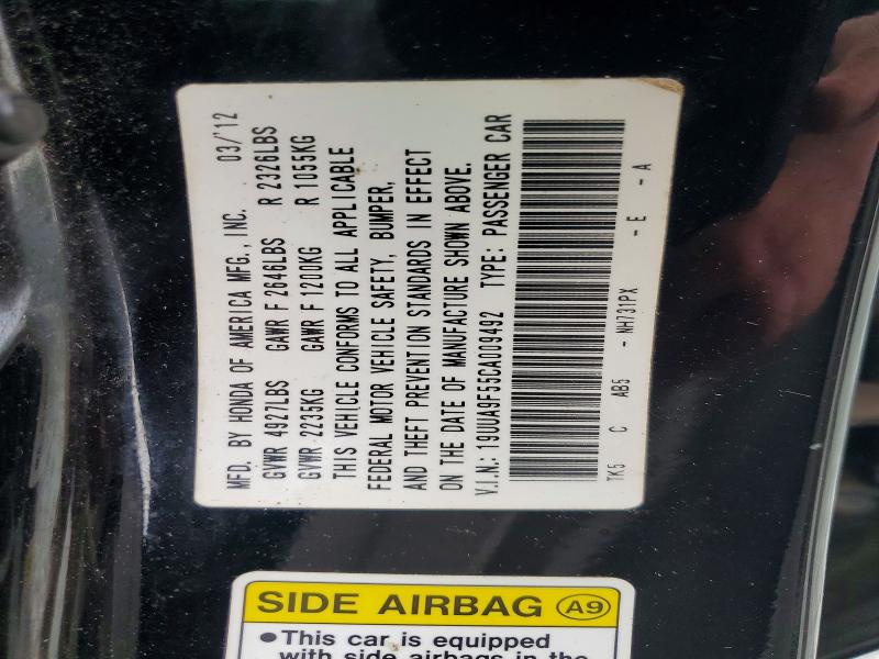 Aukcja sprzedaży 2012 Acura Tl, vin: 19UUA9F55CA009492, numer aukcji: 62038406