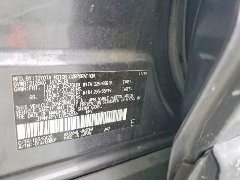 2020 Toyota Rav4 მანქანა იყიდება აუქციონზე, vin: JTMN1RFV1LD526516, აუქციონის ნომერი: 61549446