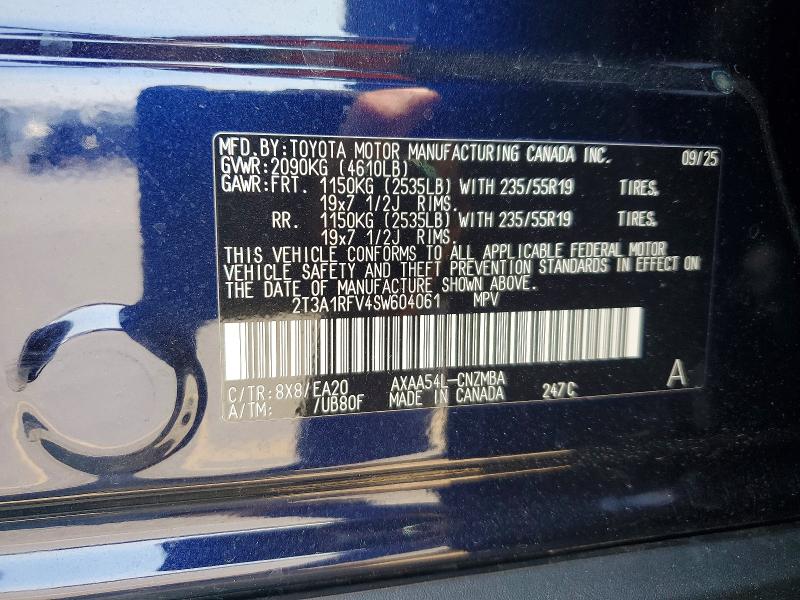 Продаж на аукціоні авто 2025 Toyota Rav4, vin: 2T3A1RFV4SW604061, номер лоту: 62433306