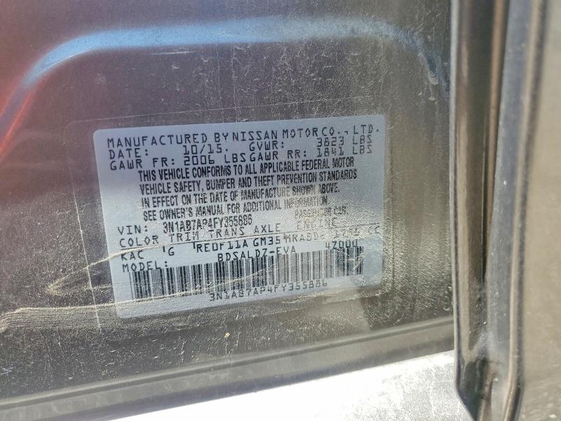 Aukcja sprzedaży 2015 Nissan Sentra, vin: 3N1AB7AP4FY355886, numer aukcji: 63402366