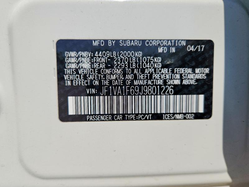 85965185 :رقم المزاد ، JF1VA1F69J9801226 vin ، 2018 Subaru Wrx مزاد بيع