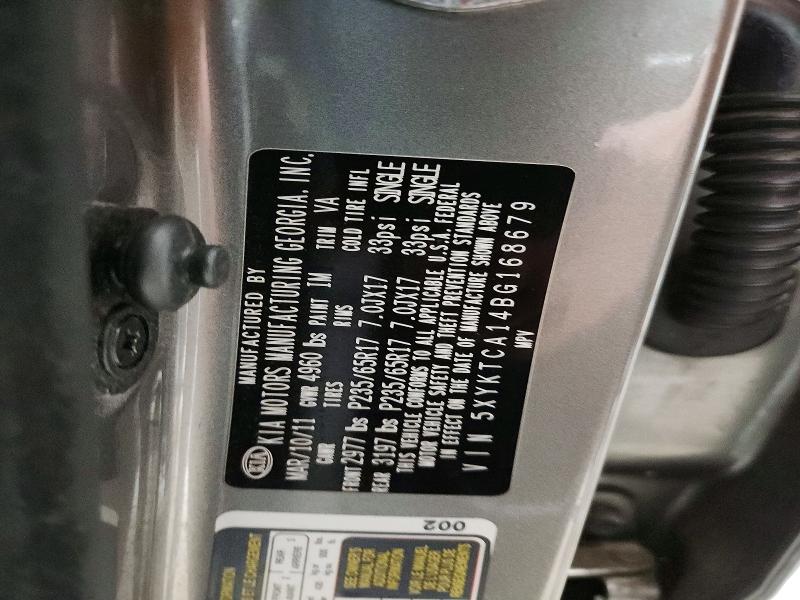 Продаж на аукціоні авто 2011 Kia Sorento, vin: 5XYKTCA14BG168679, номер лоту: 59599046