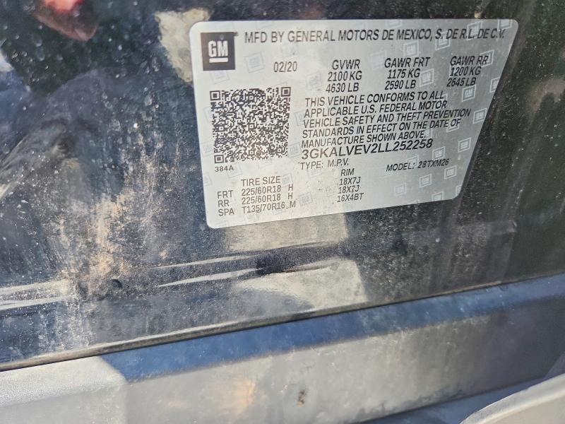 Aukcja sprzedaży 2020 Gmc Terrain, vin: 3GKALVEV2LL252258, numer aukcji: 62909656