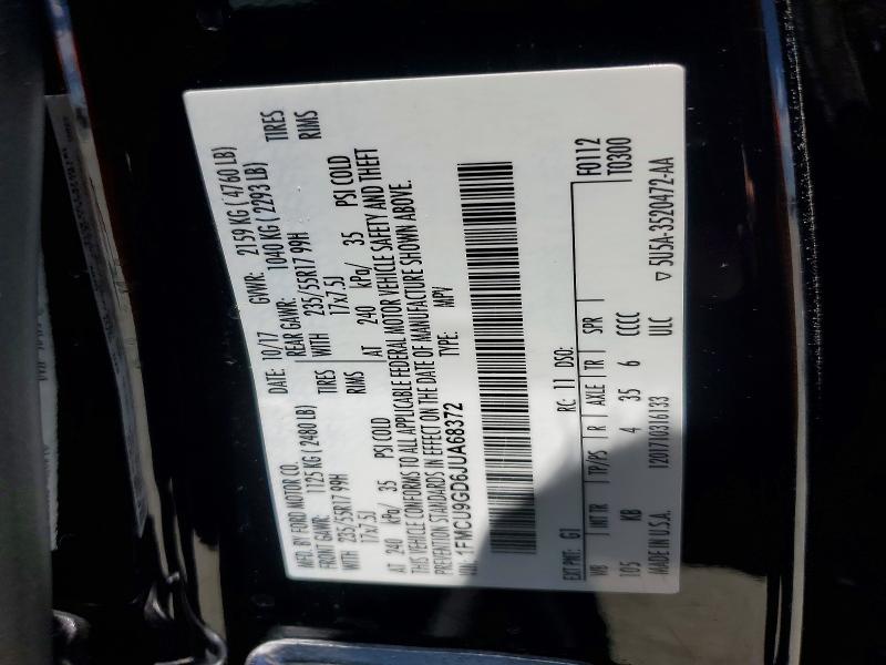 61523876 :رقم المزاد ، 1FMCU9GD6JUA68372 vin ، 2018 Ford Escape مزاد بيع