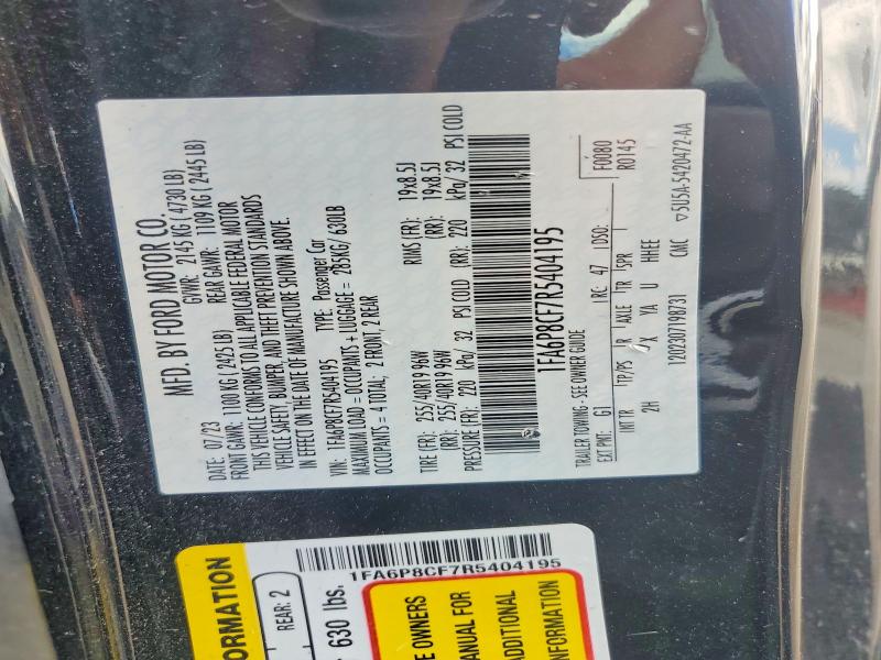 Продаж на аукціоні авто 2024 Ford Mustang, vin: 1FA6P8CF7R5404195, номер лоту: 60962446