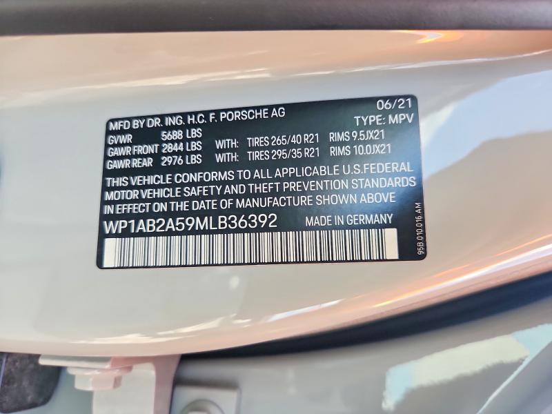 62271256 :رقم المزاد ، WP1AB2A59MLB36392 vin ، 2021 Porsche Macan مزاد بيع