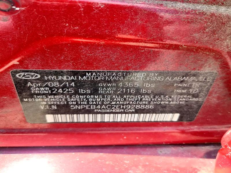 Продажа на аукционе авто 2014 Hyundai Sonata, vin: 5NPEB4AC2EH928886, номер лота: 61602376