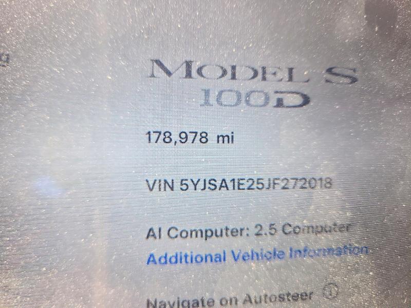 Продажа на аукционе авто 2018 Tesla Model S, vin: 5YJSA1E25JF272018, номер лота: 59189106
