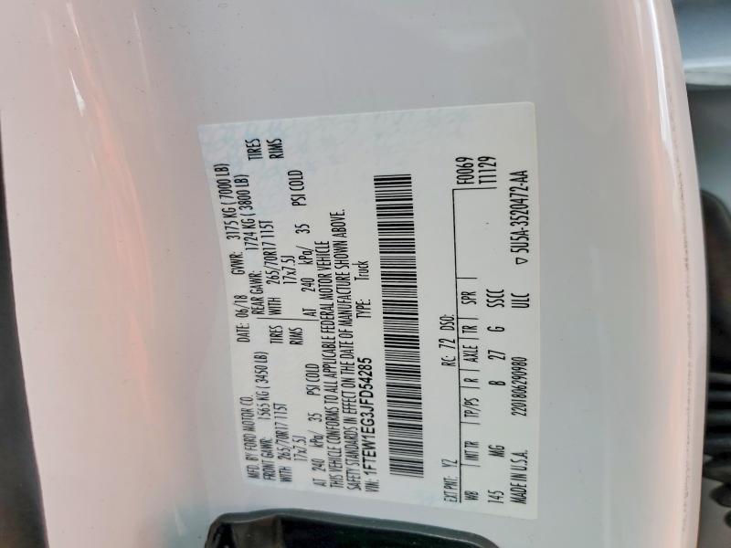 Продаж на аукціоні авто 2018 Ford F150, vin: 1FTEW1EG3JFD54285, номер лоту: 60995716