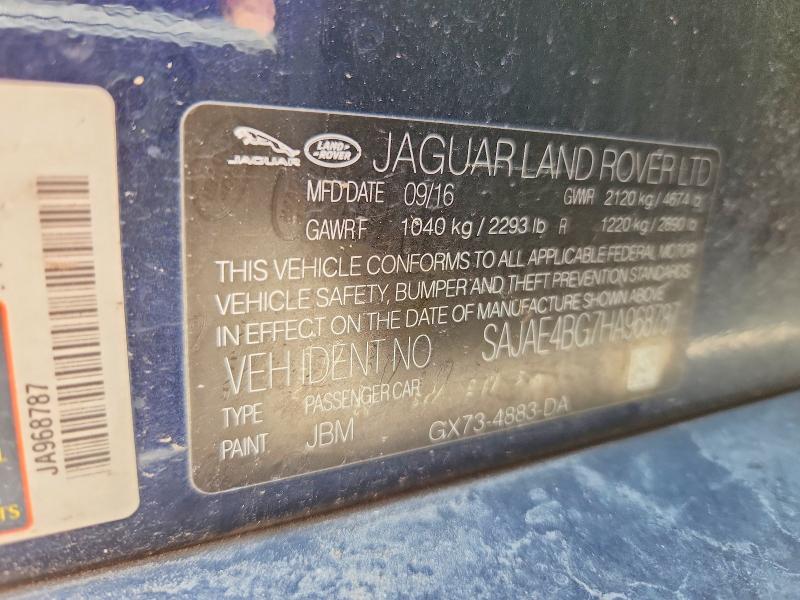 62762036 :رقم المزاد ، SAJAE4BG7HA968787 vin ، 2017 Jaguar Xe مزاد بيع