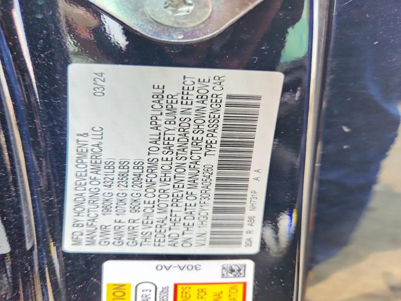 Продаж на аукціоні авто 2024 Honda Accord, vin: 1HGCY1F30RA054260, номер лоту: 62680066