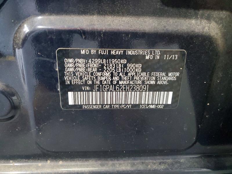 Aukcja sprzedaży 2014 Subaru Impreza, vin: JF1GPAL62EH238091, numer aukcji: 60256806