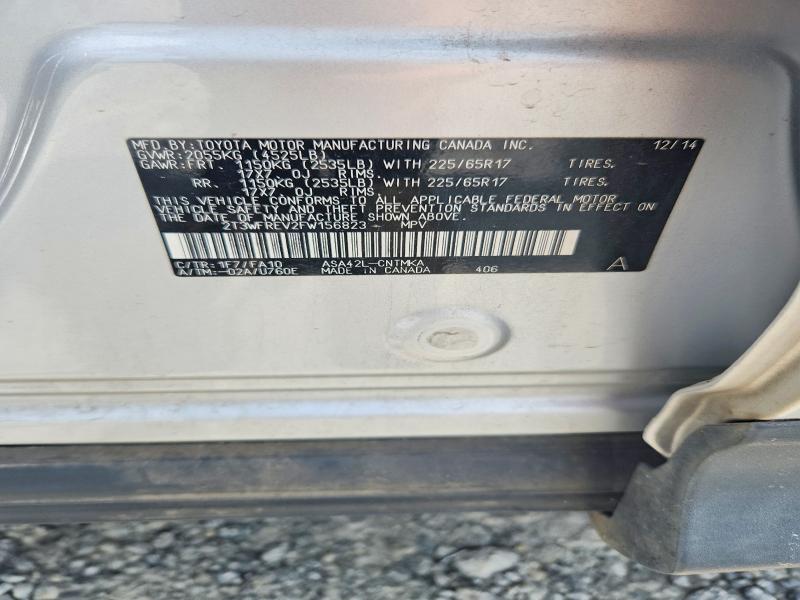 Продаж на аукціоні авто 2015 Toyota Rav4, vin: 2T3WFREV2FW156823, номер лоту: 62268376