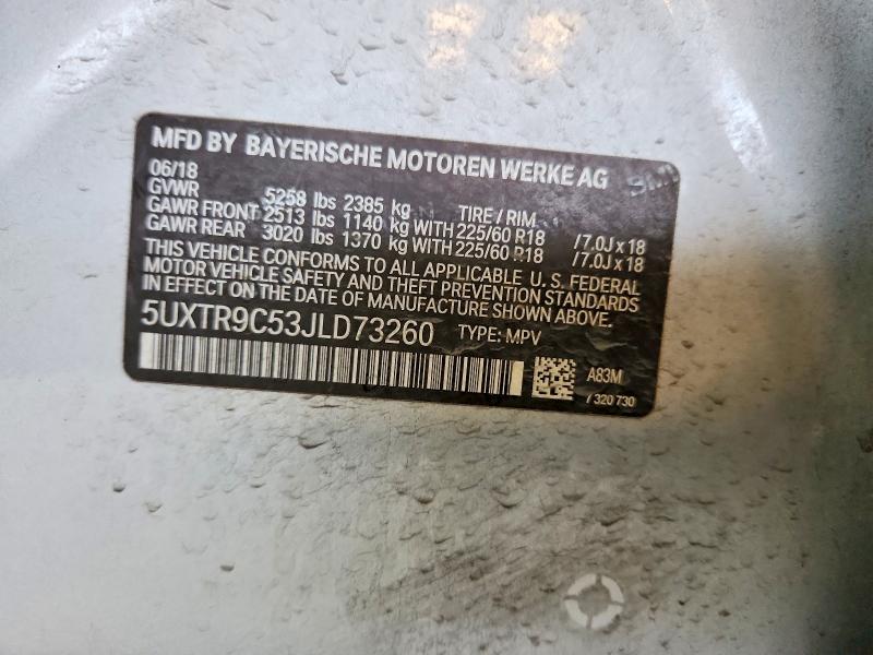 Aukcja sprzedaży 2018 Bmw X3, vin: 5UXTR9C53JLD73260, numer aukcji: 60028336