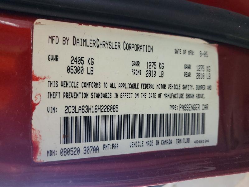 Продаж на аукціоні авто 2006 Chrysler 300c, vin: 2C3LA63H16H226085, номер лоту: 59664556