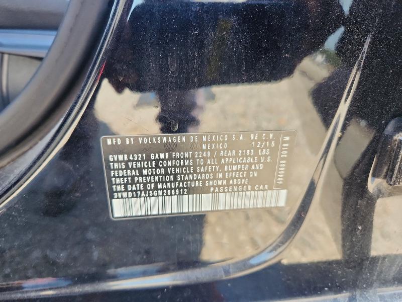 Aukcja sprzedaży 2016 Volkswagen Jetta, vin: 3VWD17AJ3GM296912, numer aukcji: 60069356