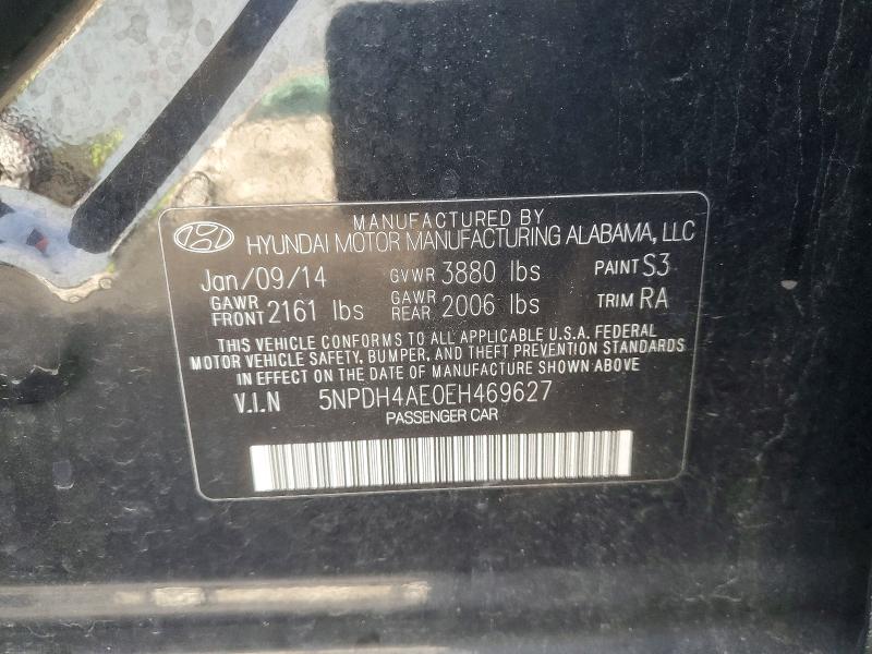 Продажа на аукционе авто 2014 Hyundai Elantra, vin: 5NPDH4AE0EH469627, номер лота: 61973806