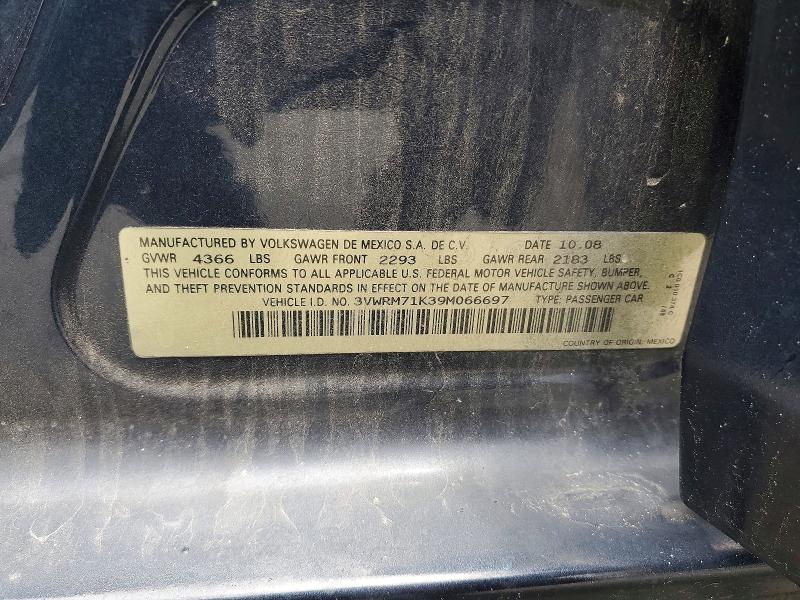 Продажа на аукционе авто 2009 Volkswagen Jetta, vin: 3VWRM71K39M066697, номер лота: 61100826
